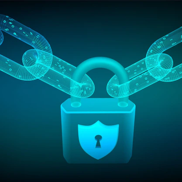 wireframe-chain-with-digital-code-lock-blockchain-cyber-security-safe-privacy-concept_127544-953